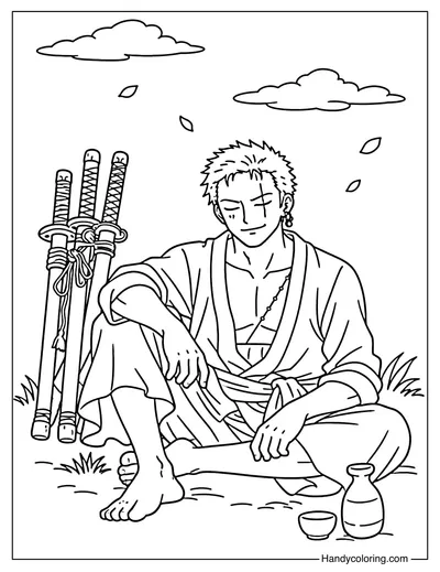 Roronoa Zoro Sitting Relaxed