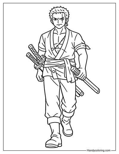 Roronoa Zoro Walking and Holding A Sword