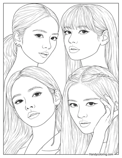 Rosé and Blackpink Coloring Page