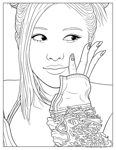 Rose Blackpink with Soft Smile Coloring Page