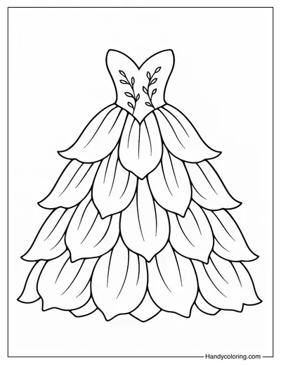 Rose Garden Gown Coloring Page