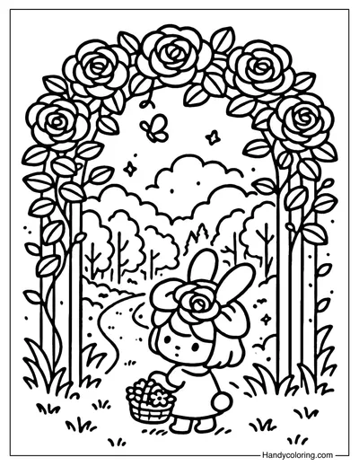 Rose Gate Coloring Page