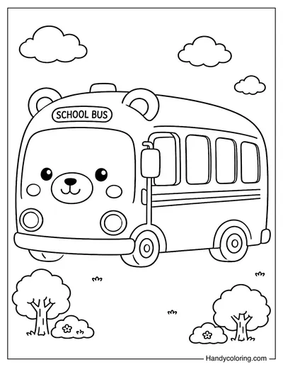 Round Bear Shaped School Bus