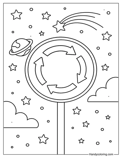 Roundabout Galaxy Coloring Page