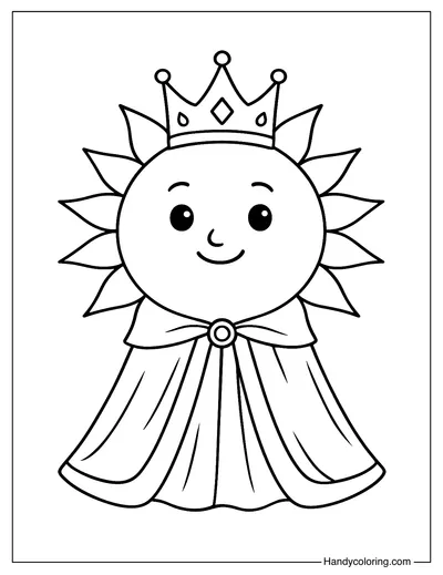 Royal Sun King Coloring Page