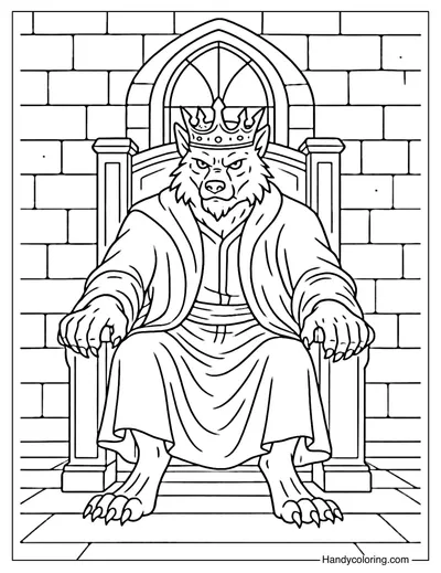 Royal Werewolf Coloring Page