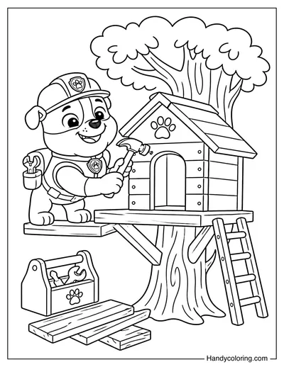 Rubble Building a Puppy Treehouse