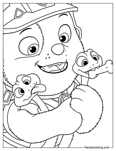 Rubble with Baby Dinosaurs