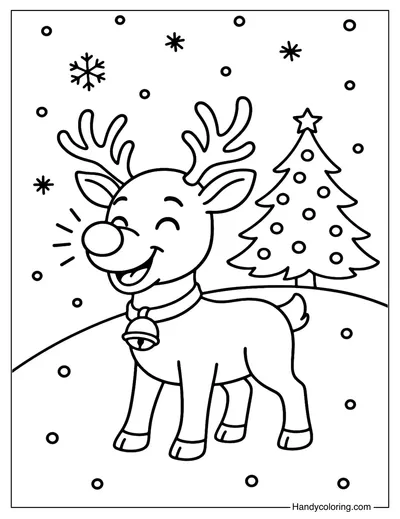 Rudolph the Red Nosed Reindeer Coloring Page