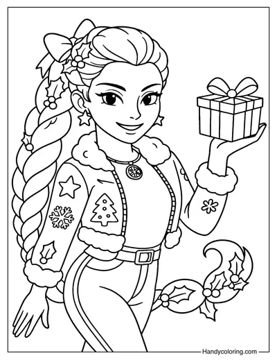 Rumi Holding a Christmas Gift