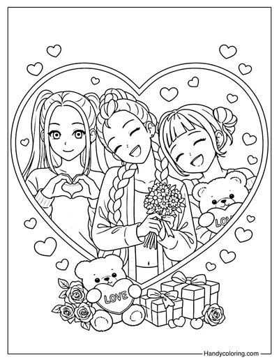 Rumi, Mira, and Zoey Inside a Heart