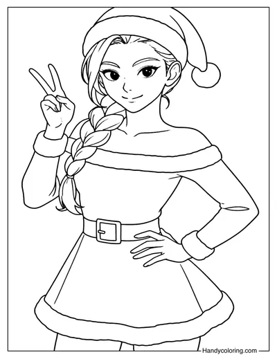 Rumi Posing in a Christmas Outfit