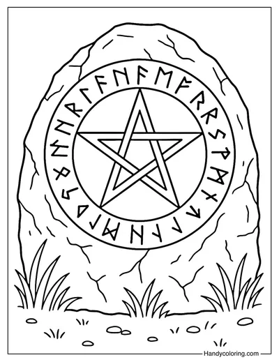 Runes Circle Coloring Page