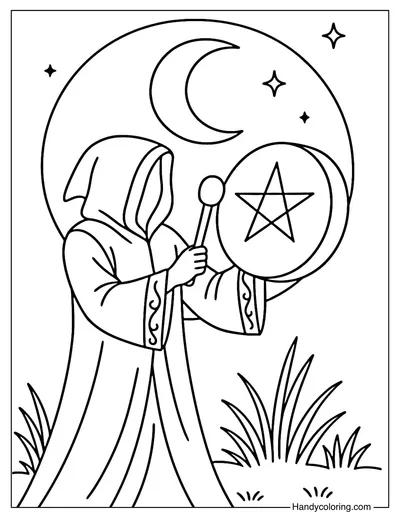 Sacred Drum Ceremony Coloring Page