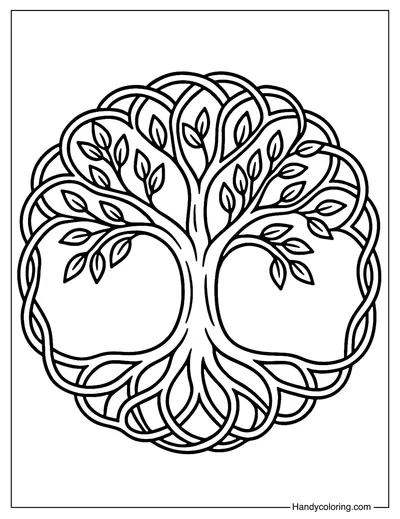 Sacred Tree Coloring Page