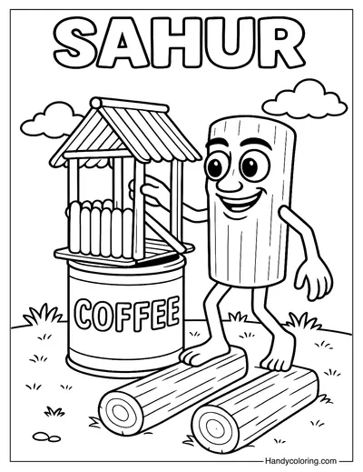 Sahur Building a Mini Watchtower Coloring Page