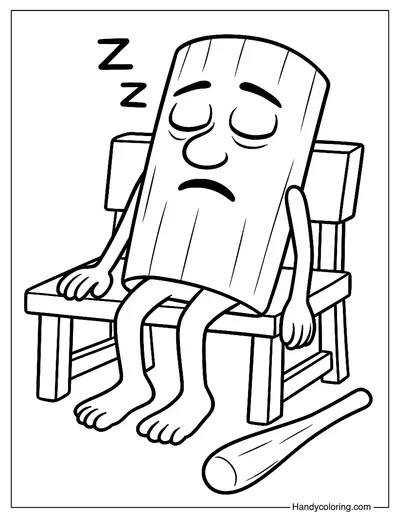 Sahur Falling Asleep on the Guard Chair Coloring