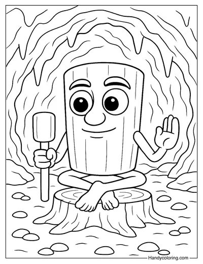 Sahur in the Meditation Cave Coloring Page