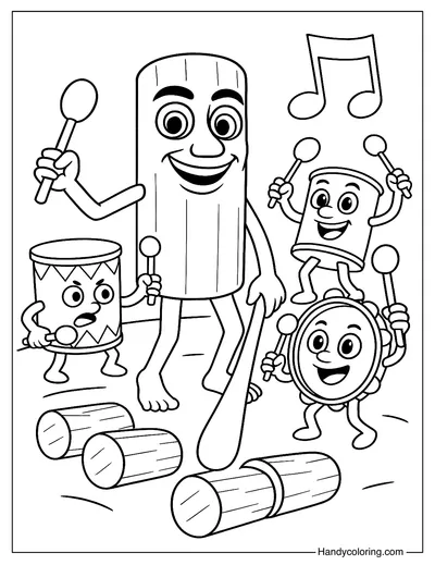 Sahur with Musical Opponents Coloring Page