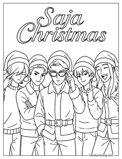 Saja Boys Posing at Christmas
