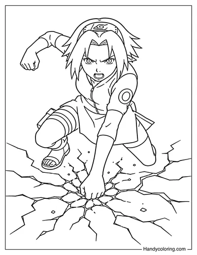 Sakura Punching the Ground