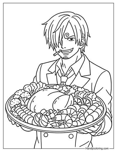 Sanji Holding A Plate Of Food