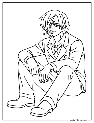 Sanji Sitting On The Ground