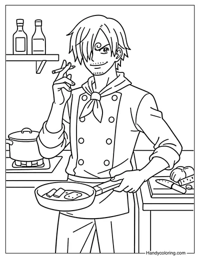 Sanji Standing In The Kitchen
