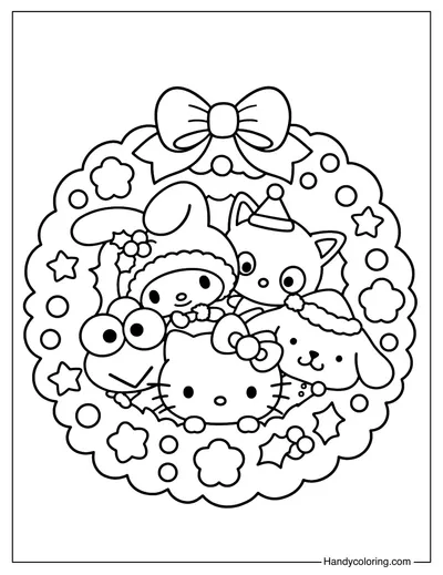 Sanrio Christmas Coloring Page