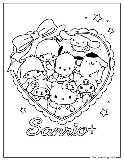 Sanrio Heart of Friendship Coloring Page