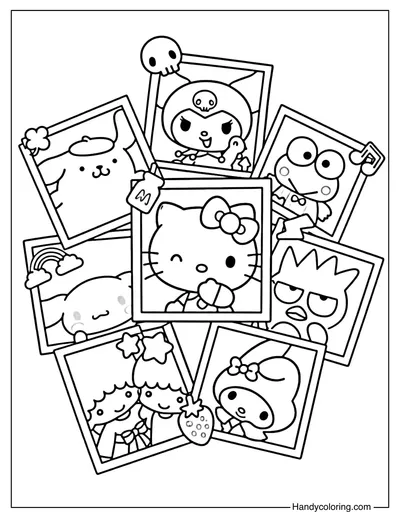 Sanrio Photo Memories Coloring Page