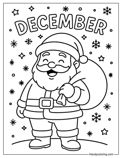 Santa Claus December Coloring Page