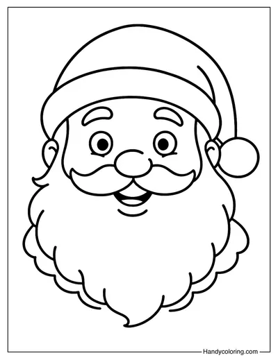 Santa Face Coloring Page