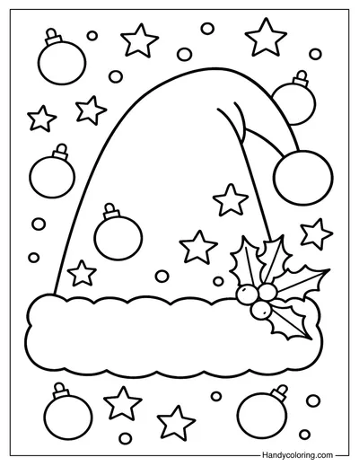 Santa Hat Coloring Page