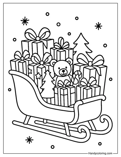 Santa Sleigh Coloring Page