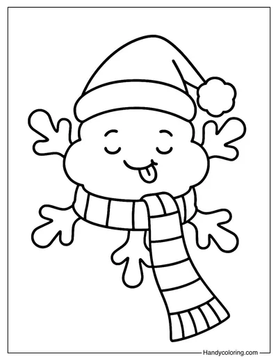 Santa Snowflake Coloring Page