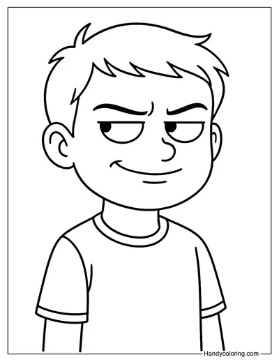Sassy Side-Eye Coloring Page