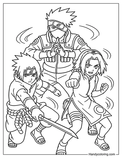 Sasuke and Sakura with Kakashi