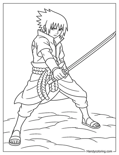 Sasuke Holding a Sword