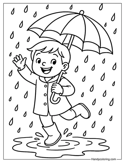 Say Hello in the Rain Coloring Page