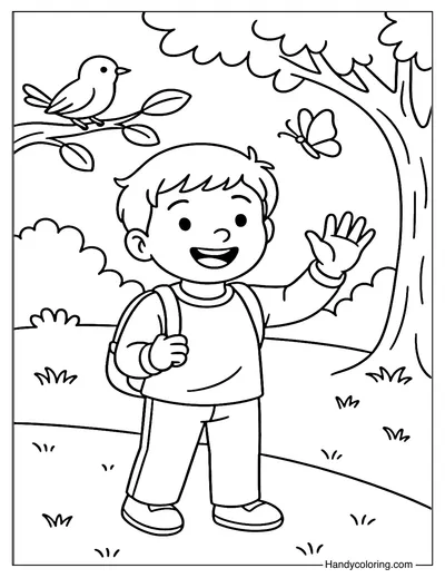 Say Hello to Nature Coloring Page