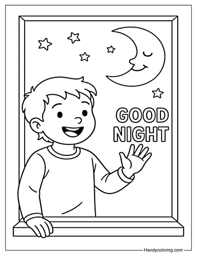 Say Hello to the Moon Coloring Page