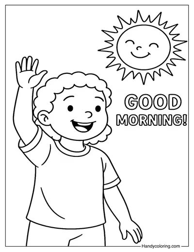 Say Hello to the Sun Coloring Page