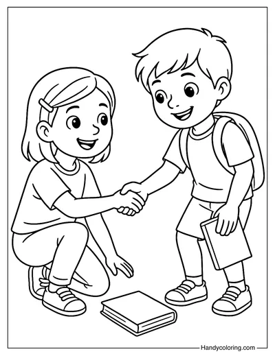 Say Hello with Kindness Coloring Page