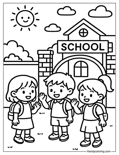 Saying Goodbye Coloring Page