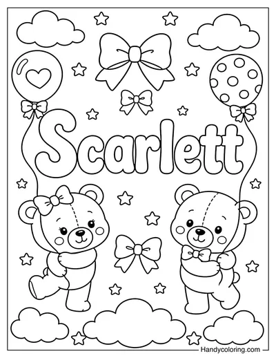 Scarlett with Teddy Bears and Balloons