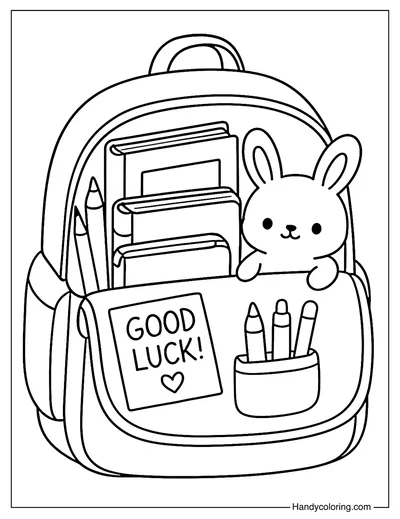 School Bag Essentials Coloring Page