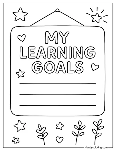 School Goals Coloring Page