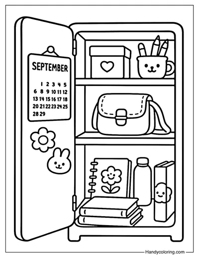 School Locker Coloring Page