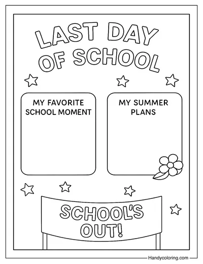 School Memories and Summer Dreams Coloring